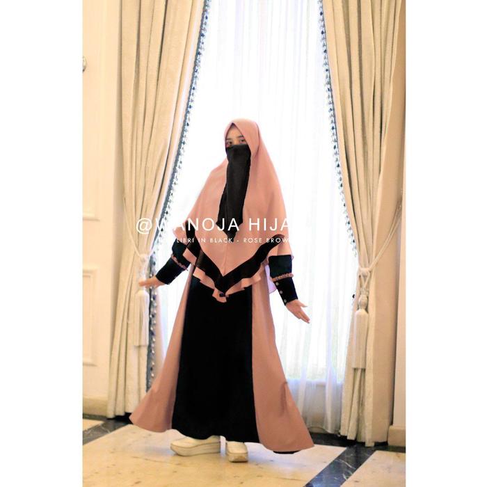 Dress Kolibri | Gamis Kolibri Dewasa Warna Black - Rose Brown by WNJ