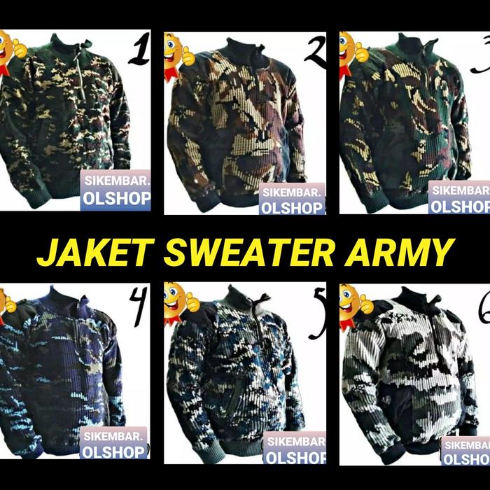 Jaket Switer Loreng Standar TNI POLRI Merk AR Exclusive.