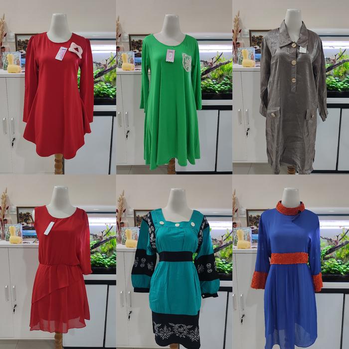 preloved thrift dress wanita lengan panjang murah bermerk bagus