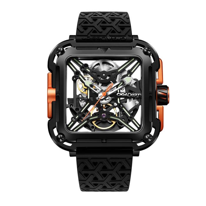 Jam Tangan CIGA Design Series X Gorilla Black SS Orange Automatic
