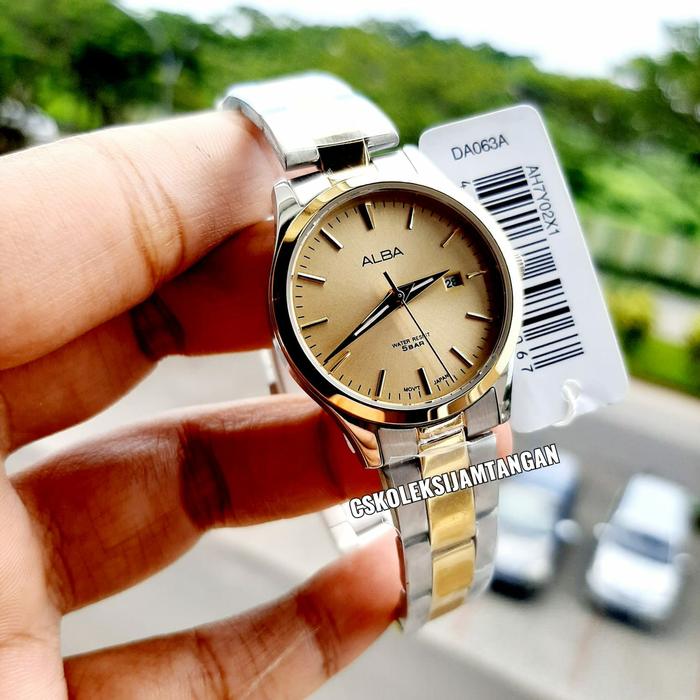 JAM TANGAN WANITA ALBA AH7Y02X1 AH7Y02 SILVER GOLD ORIGINAL BERGARANSI