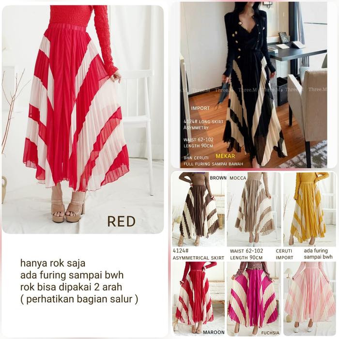 es ROK Panjang Wanita 4124 4124# asymetris Long skirt Asymmetry