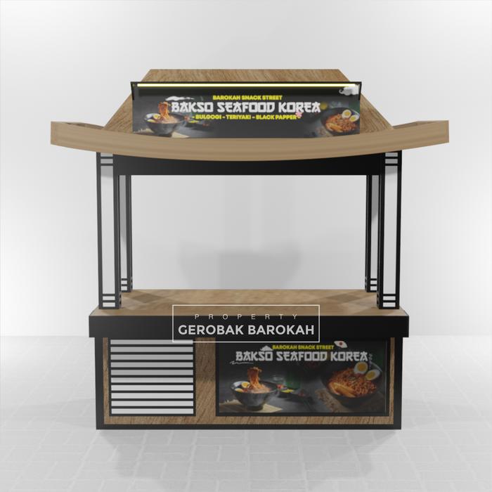 Gerobak booth jualan / gerobak jualan korea/ gerobak bakso seafood