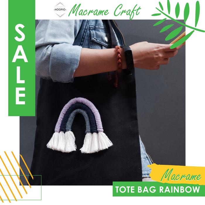 [HOOPIO] TOTE BAG | MACRAME TOTE BAG RAINBOW |TAS MACRAME
