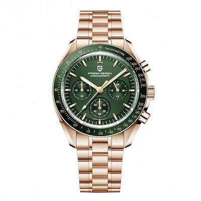 PAGANI DESIGN PD-1701 ( SPEEDMASTER HOMAGE ) Green Gold Jam Tangan