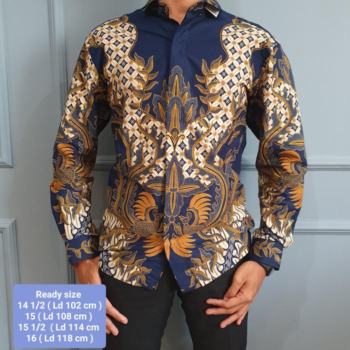 Kemeja Batik lengan panjang Pria merk BOSS Slim Fit 88211