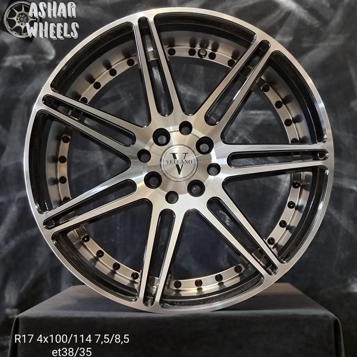 velg r17 4x100 4x114 promo vellano black polis