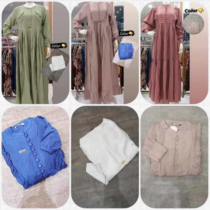 Pakaian Muslim Wanita / Baju Gamis Frilla / Baju Muslim Wanita
