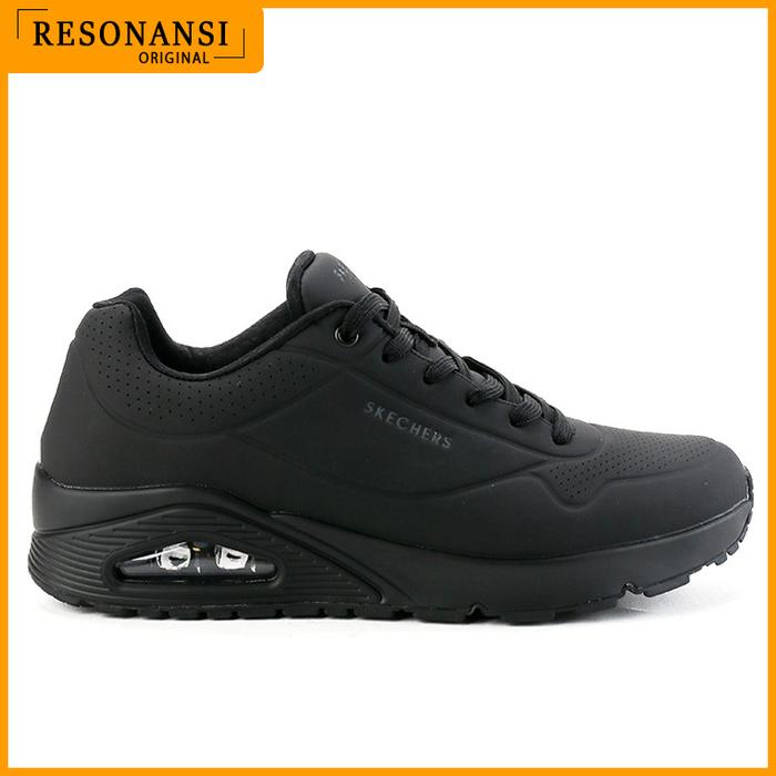 SEPATU PRIA TERBARU SKECHERS ORIGINAL SNEAKERS SPORT UNO FULL BLACK