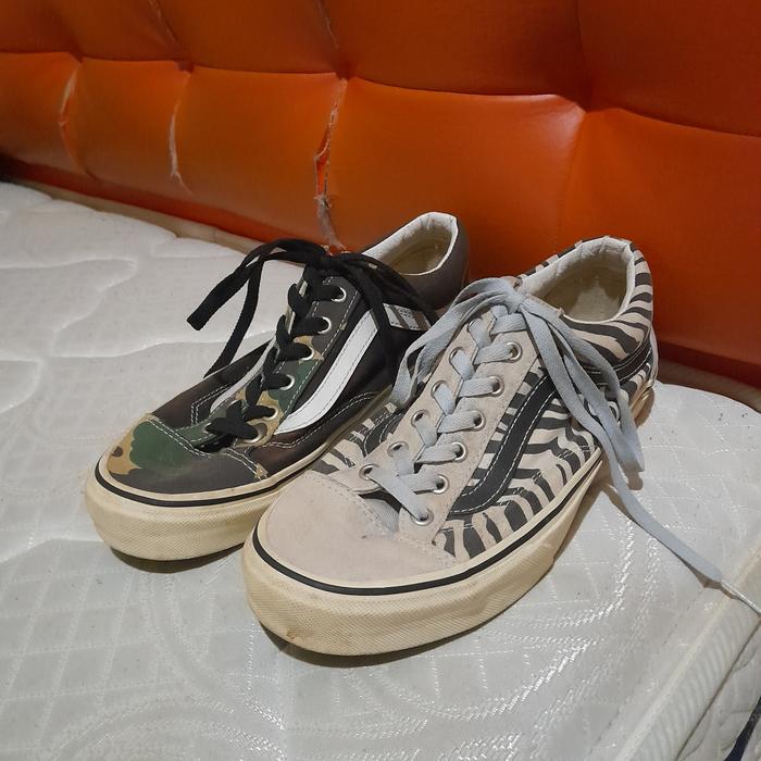 vans style 36 mismatch zebra camo