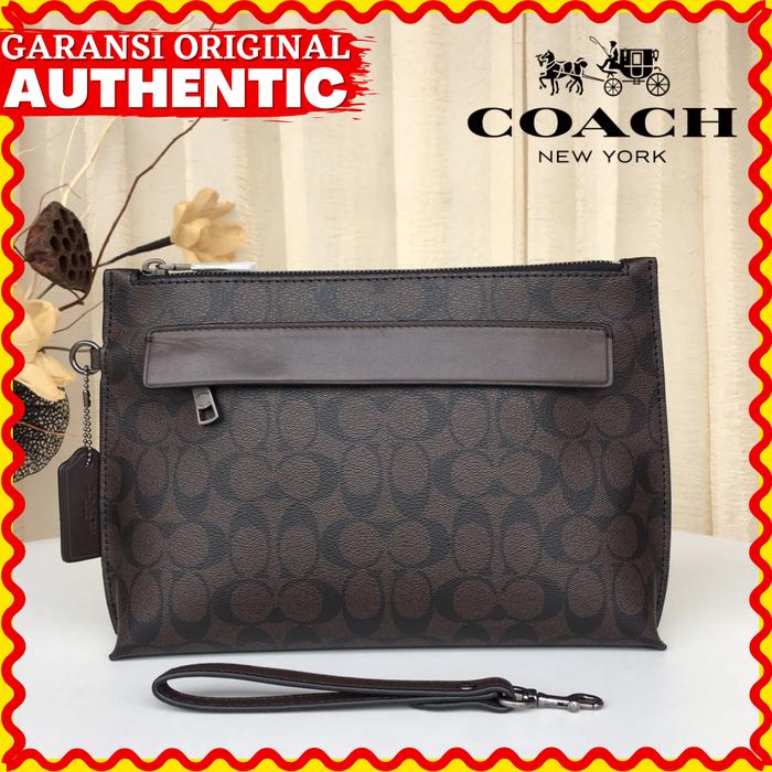 Tas Coach Carryal Pouch In Signature Men Pria Original Branded