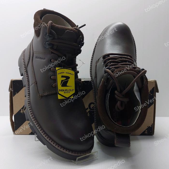 PAKALOLO BOOTS - Sepatu Kulit N08191 (COKLAT, HITAM)