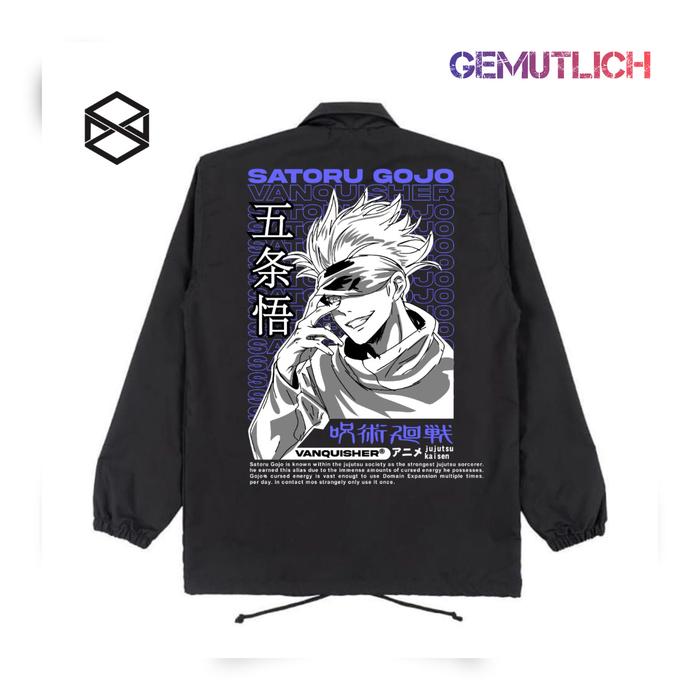 JAKET COACH VANQUISHER ANIME TOKYO REVENGER X GOJO SATORU BLACK