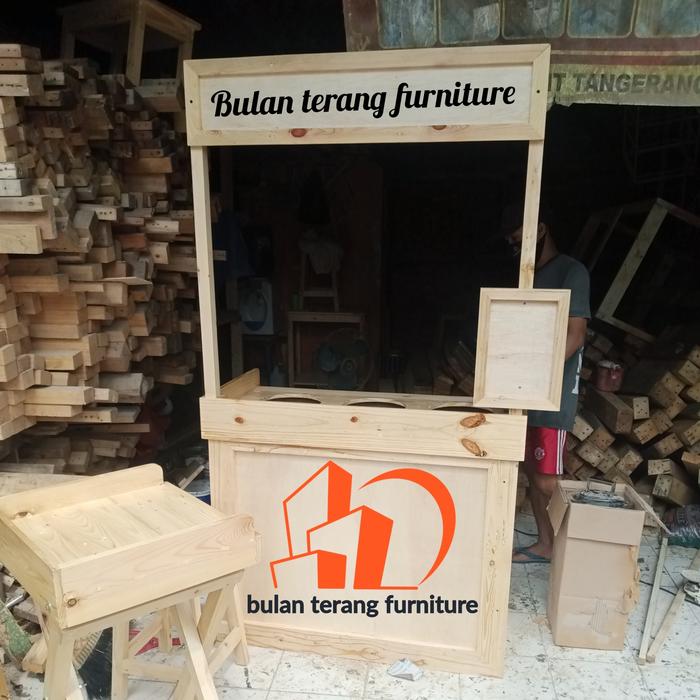 booth portable triplek+kayu jati belanda 100x50x180