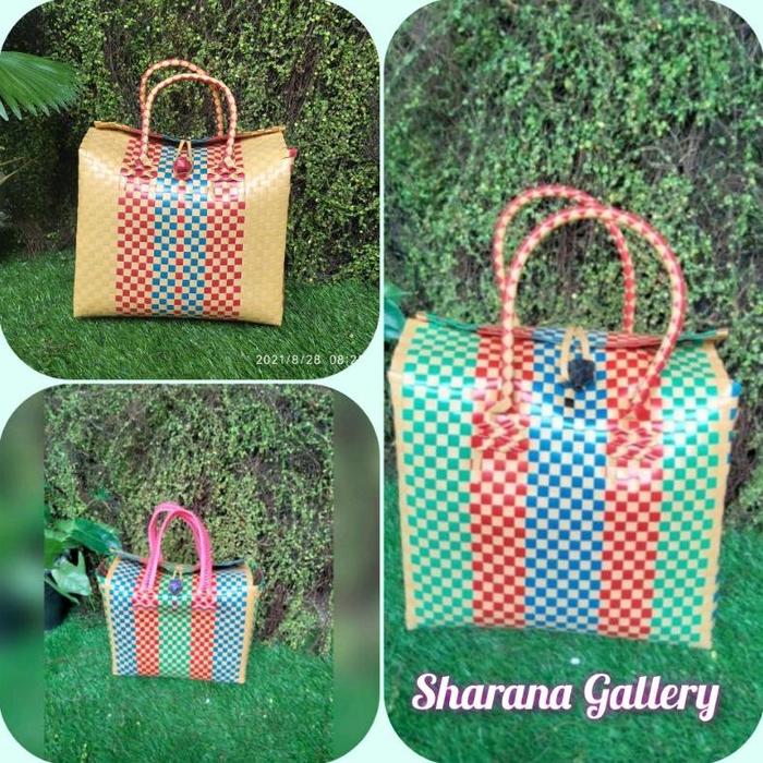 MURAHH!!!! tas anyaman plastik model tutup..