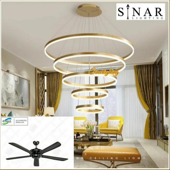 Paket Lampu gantung cincin 10881/5 dan edma Mr Aditya