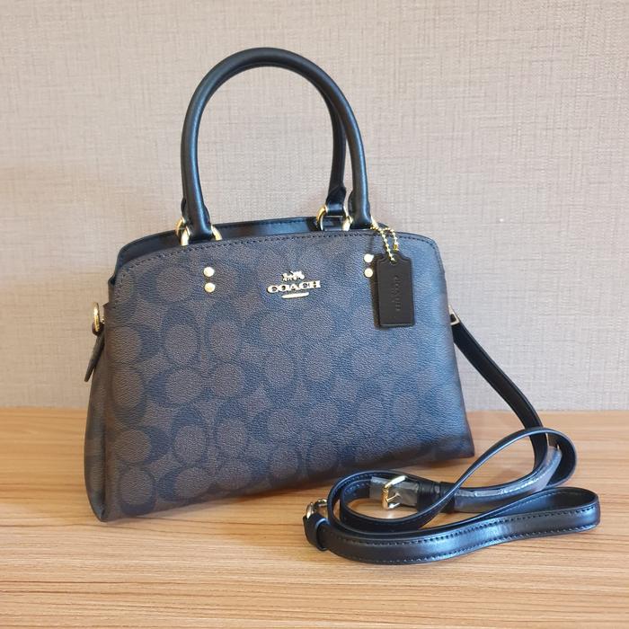 tas coach 91494 signature mini lillie carryall brown black tas wanita