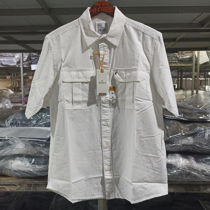 Kemeja putih lengan pendek Original MGEE TREVOR C 009 WHITE