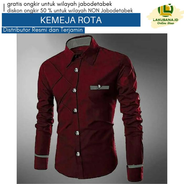 Promo Diskon KEMEJA ROTA - Kemeja Lengan Panjang Rota Kemeja Pria MH12