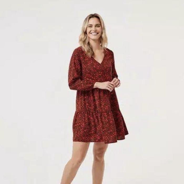 Red dress flare