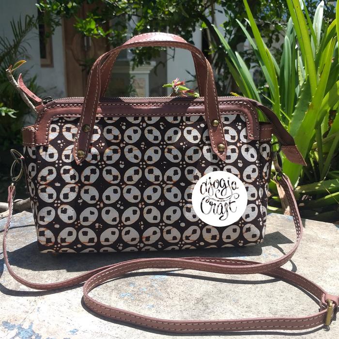 Tas Kulit Frendy Kombinasi Kain Batik