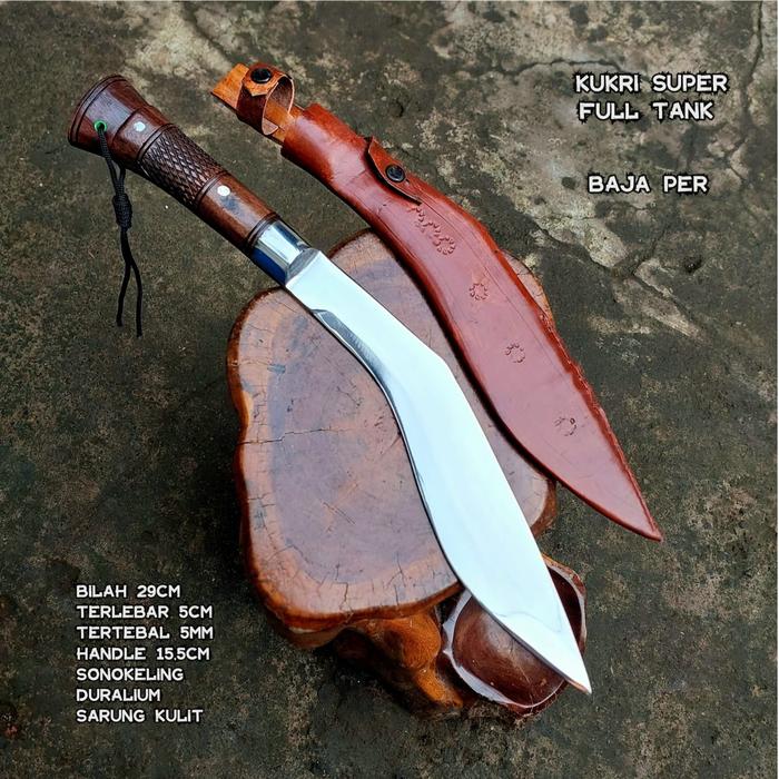 Kukri Jumbo Natural Exclusive Sarung Kulit