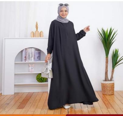 Gamis Polos Hitam, Gamis Wanita Toyobo Hitam