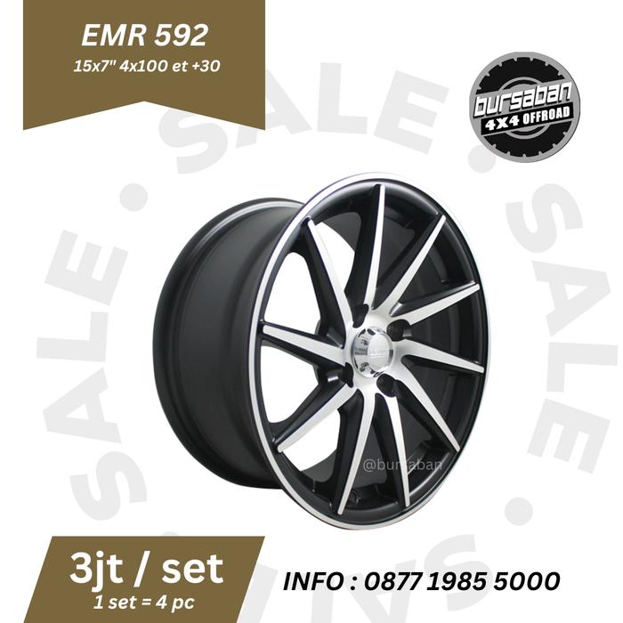 R15 Velg 15x7 4x100 et 30 EMR 592 model VOSSEN JAZZ BRIO AGYA AYLA
