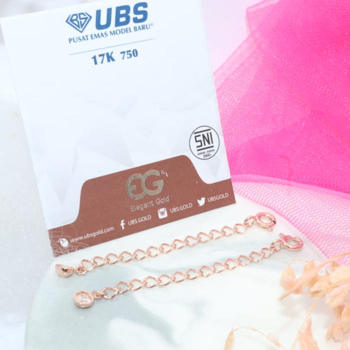 Extension Emas penyambung Kalung atau gelang kadar 750 17K