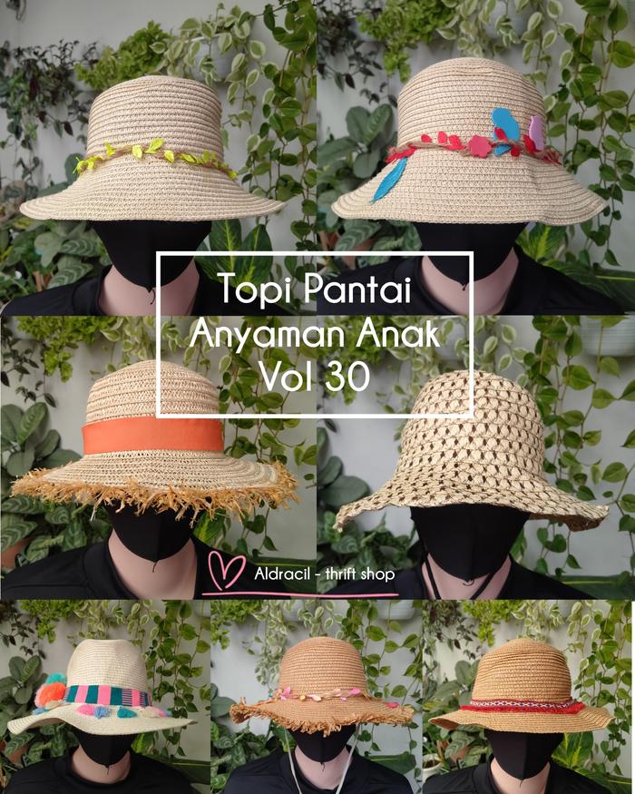 Aldracil Topi Pantai Anyaman Anak Laki Perempuan vol 30 Second Thrift
