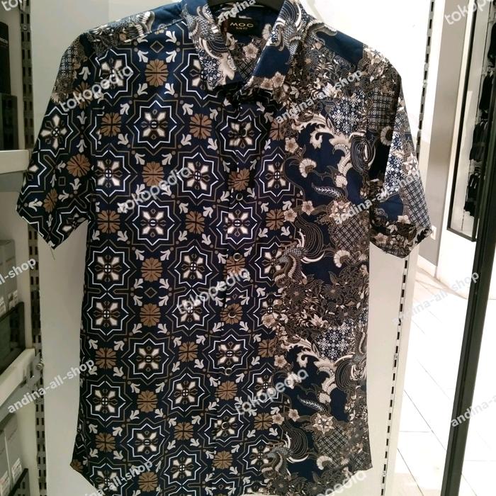 MOC kemeja batik pria lengan pendek 100% cotton,SLIMFIT
