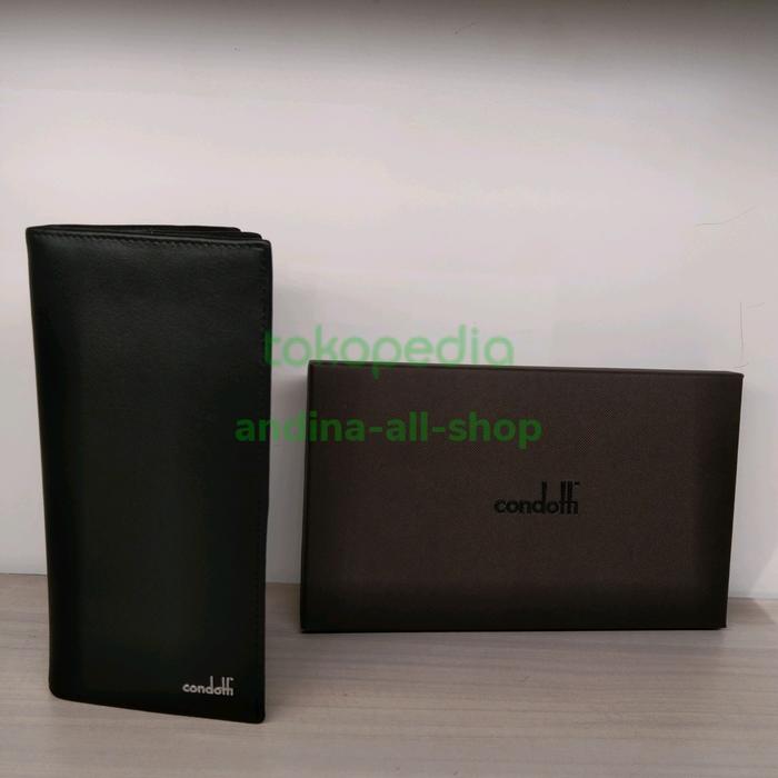 CONDOTTI leather long wallet c-60925 (9*2*19cm) 100% Ori, BLACK
