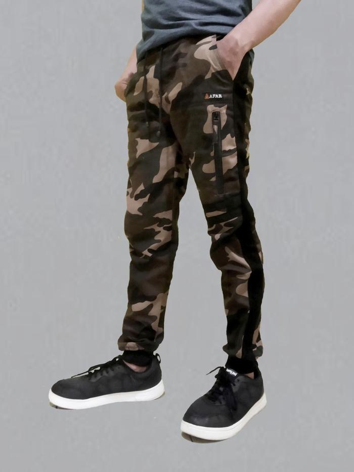 Celana jogger pendek 3/4 army loreng - joger pria