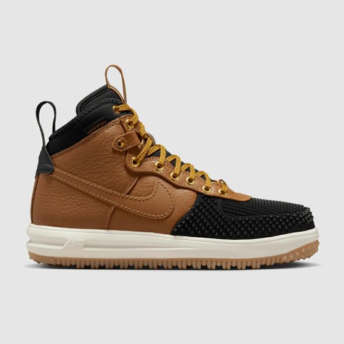 sepatu sneakers nike Lunar F1 DUCKBOOT brown black goldtone original
