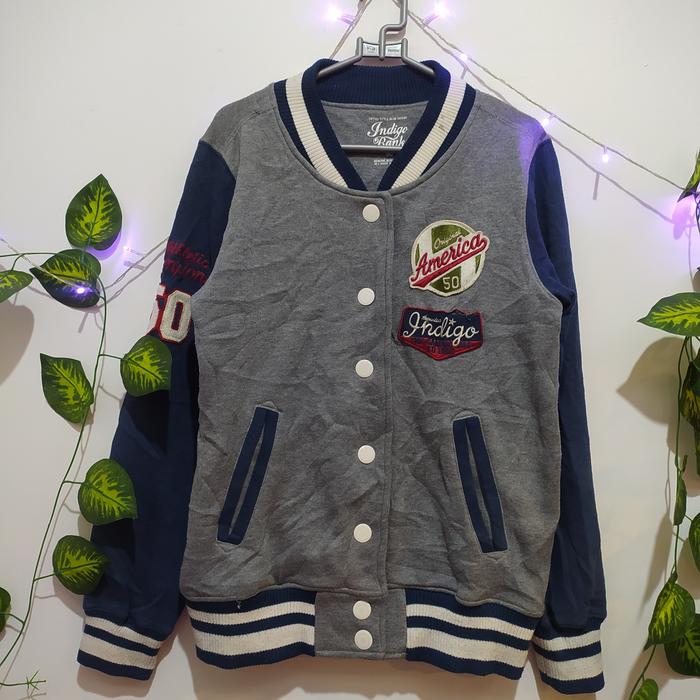 jaket varsity indigo bank