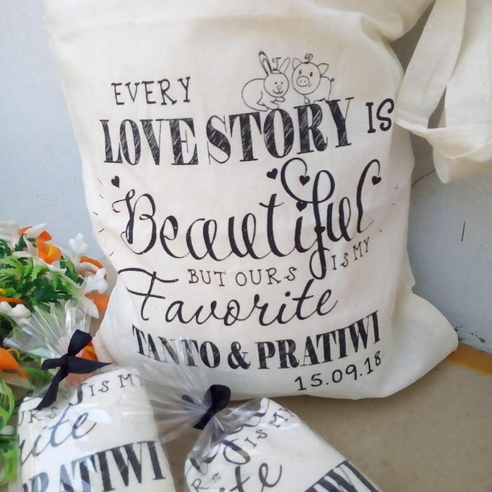 Tas Souvenir Goodie Bag Totebag Tas Blacu Custom Murah Berkualitas Awet Ramah Lingkungan Ukuran 40x6