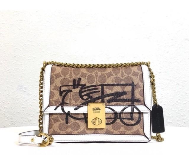 Coach Hutton Shoulder Bag in Signature Canvas With Abstract