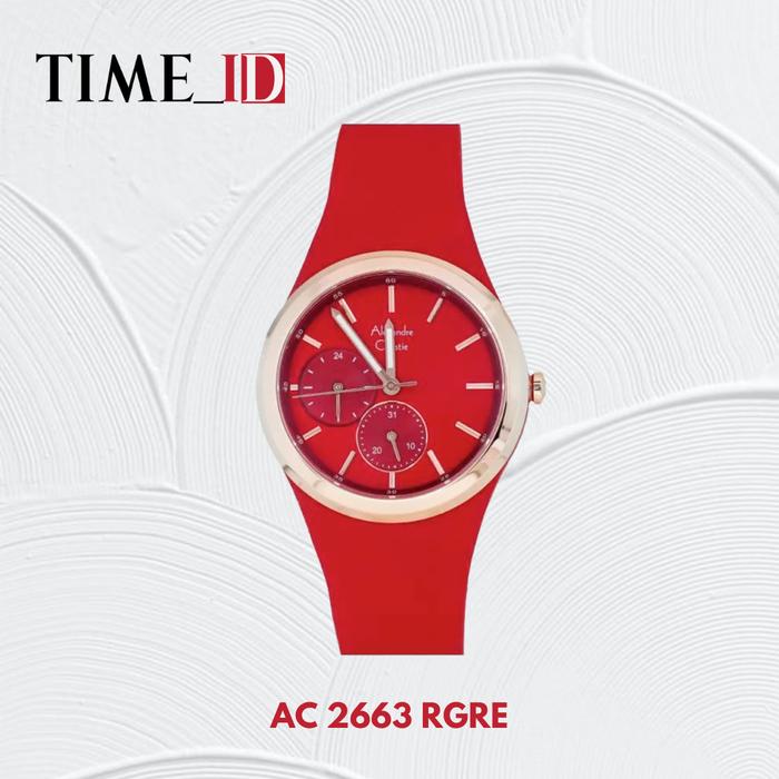 Jam Tangan Alexandre Christie AC 2663 Rosegold Red Wanita