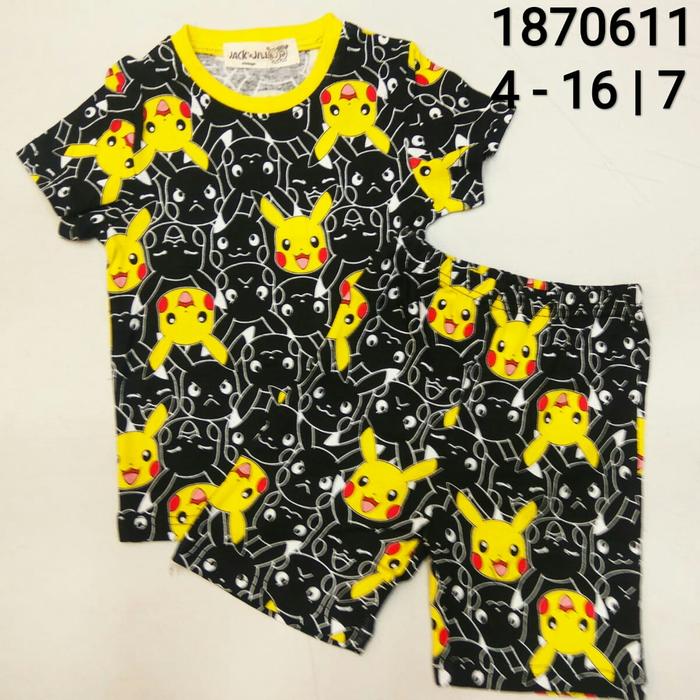 piyama anak laki laki import premium Jack n Jill pokemon hitam|1870611