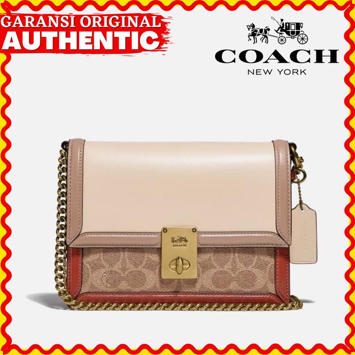 Tas Coach Hutton Shoulder Bag In Colorblock Wanita Branded Original