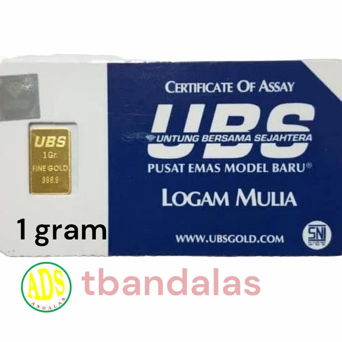 Logam mulia LM emas 1 gram UBS antam 24k 999.9% sni