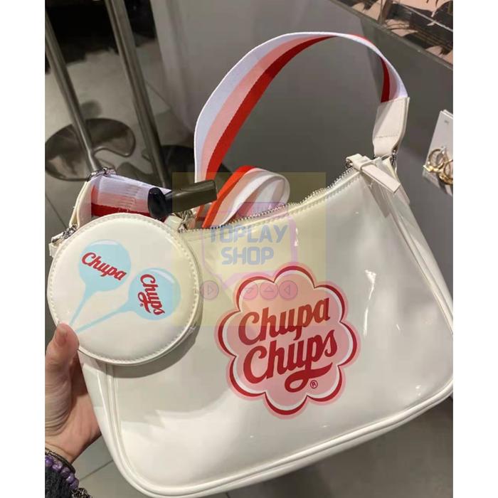 Tas Selempang Wanita Chupa Chups Warna Putih
