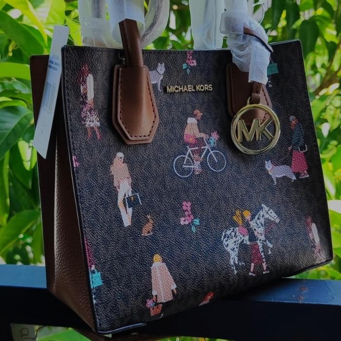Jual Tas M1chael K0rs MK Mercer Girl Messenger Brown Multi Original