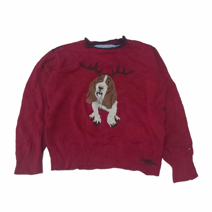 Sweater Rajut Tommy Hilfiger Merah Anak