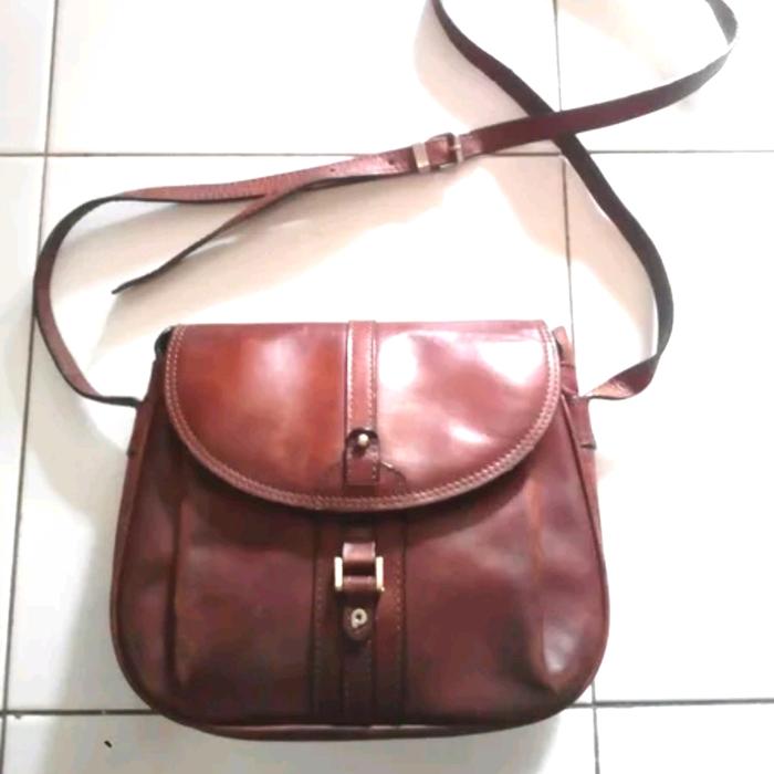 Tas slempang papillon ori full kulit tas kulit asli klasik vintage