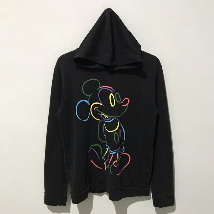 Hoodie/ sweater wanita Brand Mario x Mickey rainbow (black)