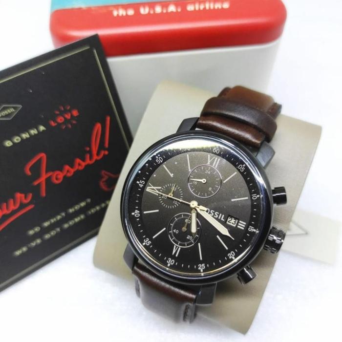 Jual Jam Tangan Foss1L BQ2459 Men Watch Brown Black Original