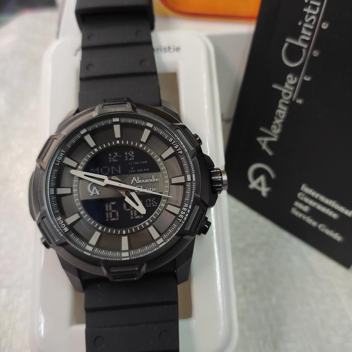Jam PRIA ORIGINAL Alexandre Christie Ac 9375 MH Rubber Stainless