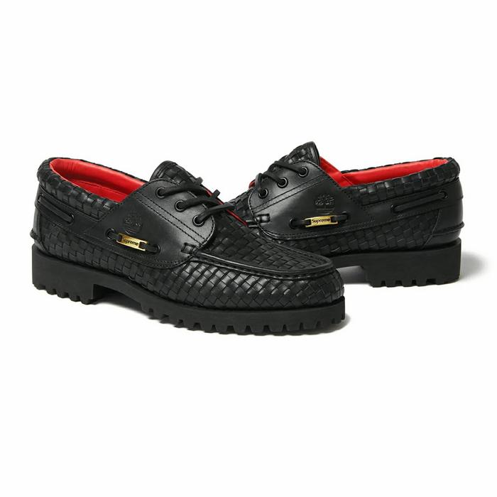 Supreme x Timberland 3 Eye Classic Lug Woven Leather "Black"