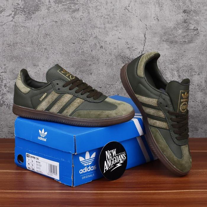 Adidas Samba OG Green Army Ft Night Cargo Gold Hijau Gum Leather